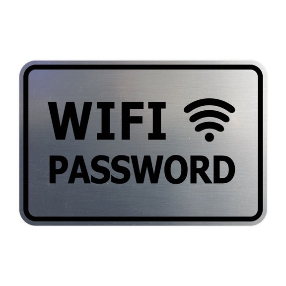Signs ByLITA Classic Framed Wifi Password Sign (Brushed Silver) - Small