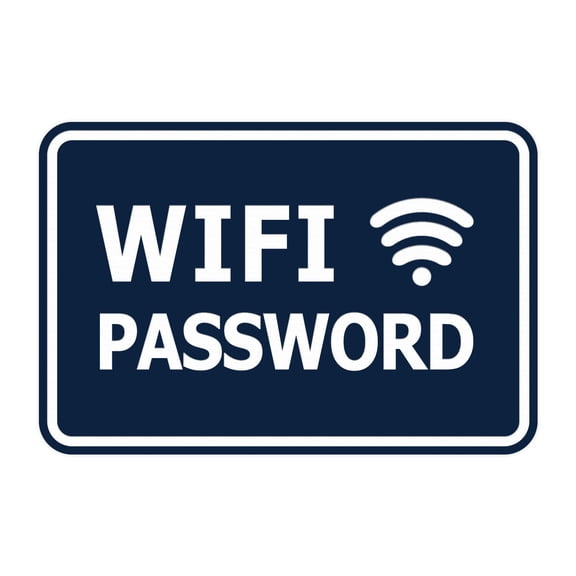 Signs ByLITA Classic Framed Wifi Password Sign (Navy Blue / White) - Large