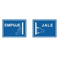 thumbnail image 1 of Signs ByLITA Classic Horizontal Empuje Jale Self-Adhesive Door Sign for Businesses, Shops, Restaurants, Hotels and more (2 Pack) Sign (Black Silver) - Small, 1 of 7