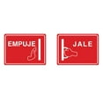 thumbnail image 1 of Signs ByLITA Classic Horizontal Empuje Jale Self-Adhesive Door Sign for Businesses, Shops, Restaurants, Hotels and more (2 Pack) Sign (Red) - Small, 1 of 7
