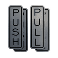 thumbnail image 1 of Signs ByLITA Classic Vertical Push Pull Self-Adhesive Door Sign for Businesses, Shops, Restaurants, Hotels and more (2 Pack) Sign (Brushed Silver) - Large, 1 of 5