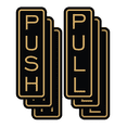 thumbnail image 1 of Signs ByLITA Classic Vertical Push Pull Self-Adhesive Door Sign for Businesses, Shops, Restaurants, Hotels and more (3 Pack) Sign (Black Gold) - Medium, 1 of 5