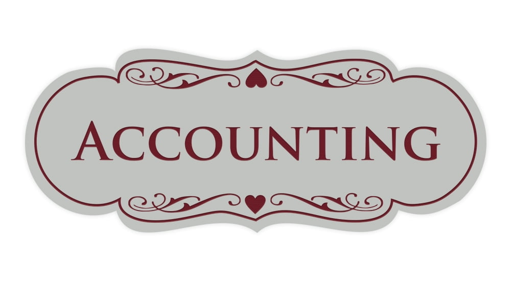 Signs ByLITA Designer Accounting Sign (Light Grey / Burgundy) - Small ...