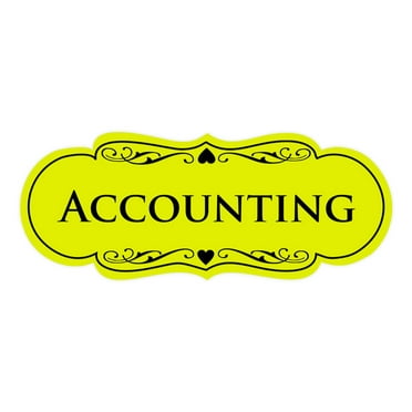 Signs ByLITA Designer Accounting Sign (Yellow / Black) - Large