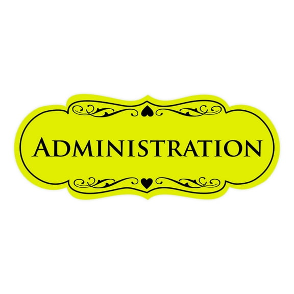 Signs ByLITA Designer Administration Sign (Yellow / Black) - Large
