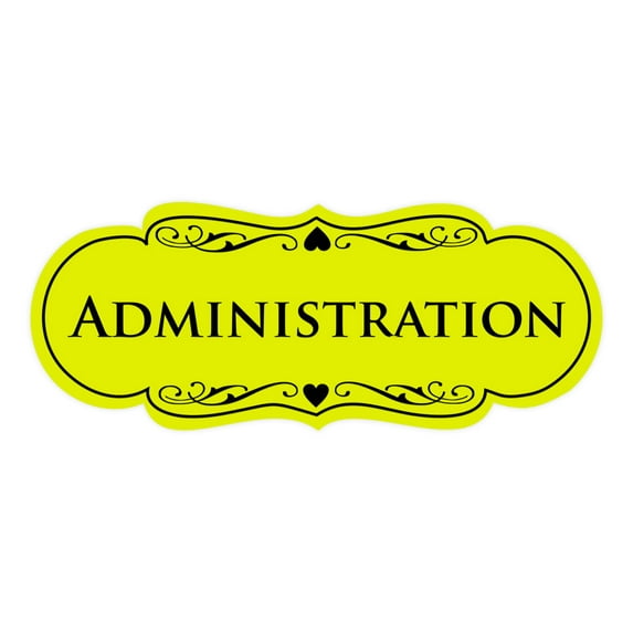 Signs ByLITA Designer Administration Sign (Yellow / Black) - Medium