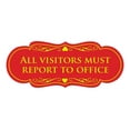 thumbnail image 1 of Signs ByLITA Designer All Visitors Must Report to Office Sign (Red/Yellow) - Medium, 1 of 5