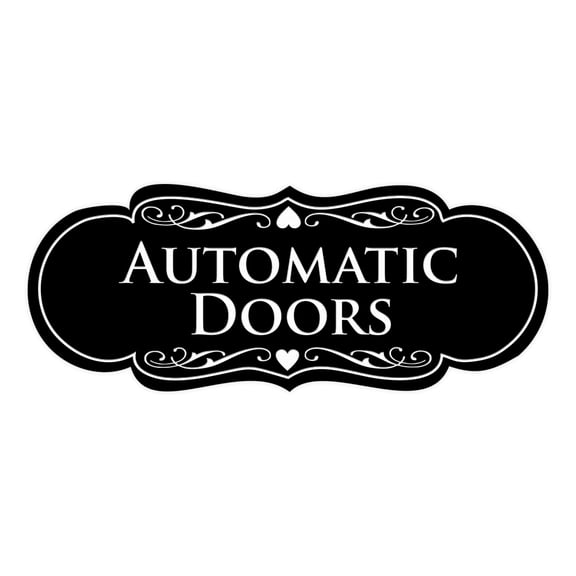 Signs ByLITA Designer Automatic Doors Sign (Black) - Medium