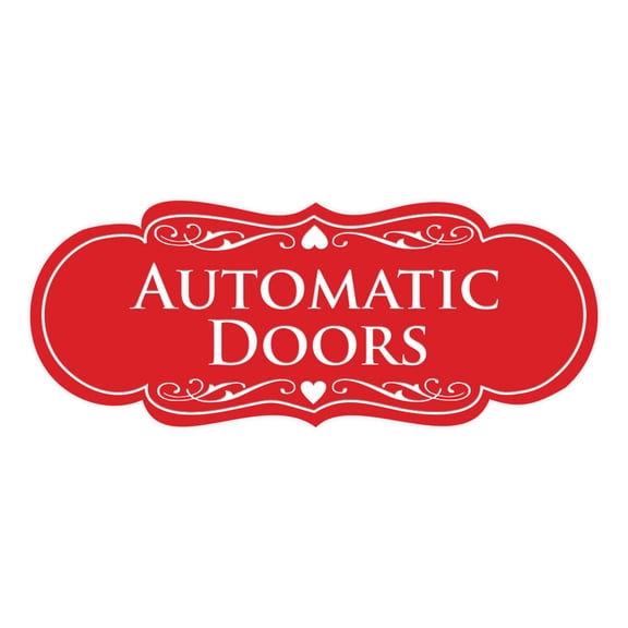 Signs ByLITA Designer Automatic Doors Sign (Red) - Medium