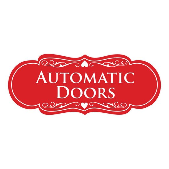 Signs ByLITA Designer Automatic Doors Sign (Red) - Small