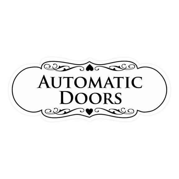 Signs ByLITA Designer Automatic Doors Sign (White) - Medium