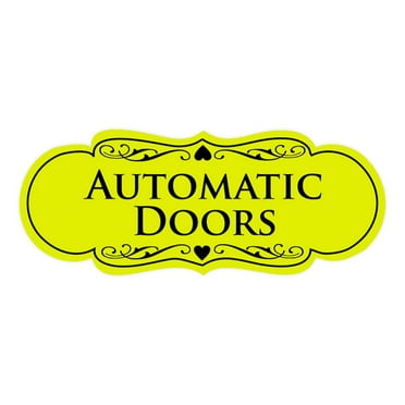 Signs ByLITA Designer Automatic Doors Sign (Yellow / Black) - Large
