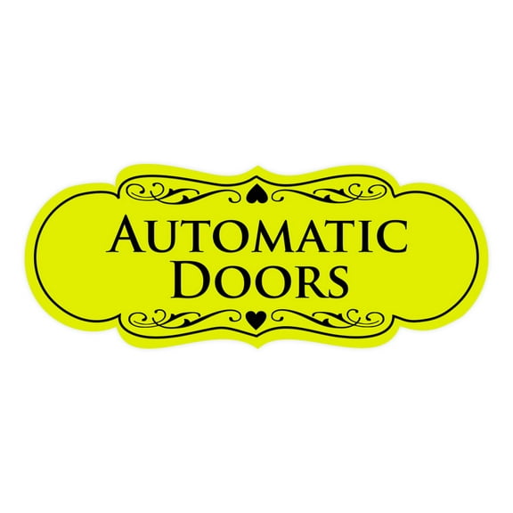 Signs ByLITA Designer Automatic Doors Sign (Yellow / Black) - Large