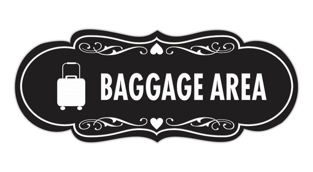 Signs ByLITA Designer Baggage Area Sign (Black) - Large - Walmart.com