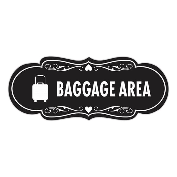 Signs ByLITA Designer Baggage Area Sign (Black) - Small