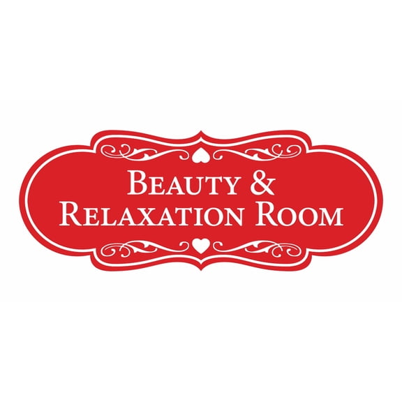 Signs ByLITA Designer Beauty & Relaxation Room Sign (Red) - Small