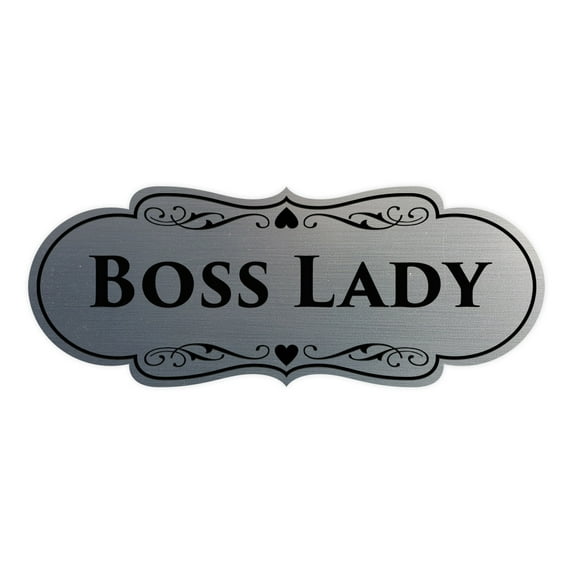 Signs ByLITA Designer Boss Lady Sign (Brushed Silver) - Small