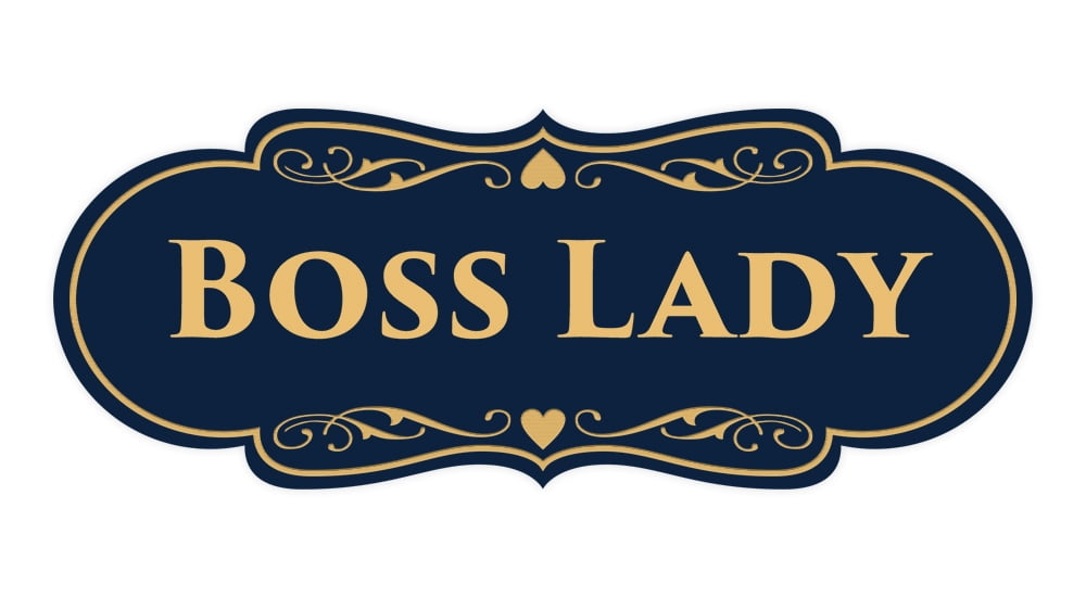 Signs ByLITA Designer Boss Lady Sign (Navy Blue/Gold) - Large - Walmart.com