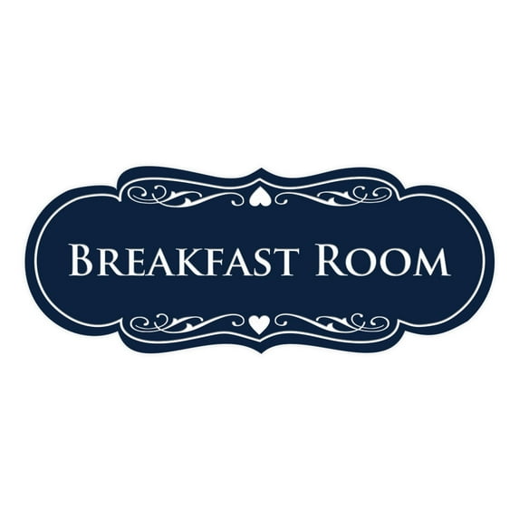Signs ByLITA Designer Breakfast Room Sign (Navy Blue / White) - Large
