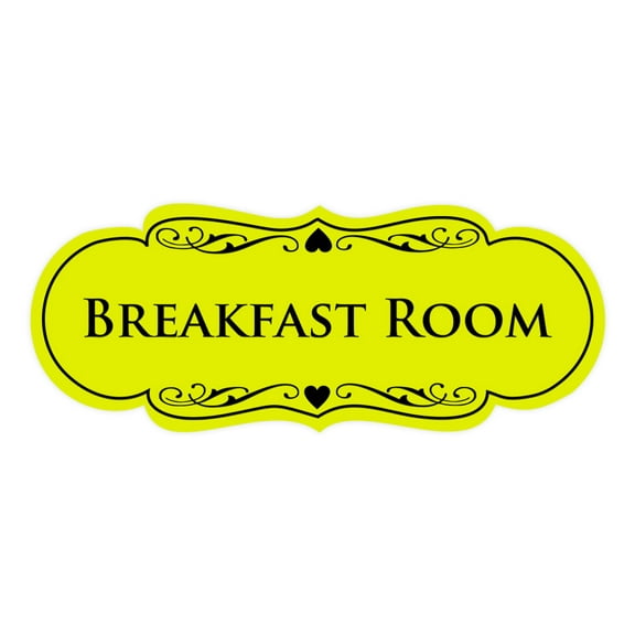 Signs ByLITA Designer Breakfast Room Sign (Yellow / Black) - Large