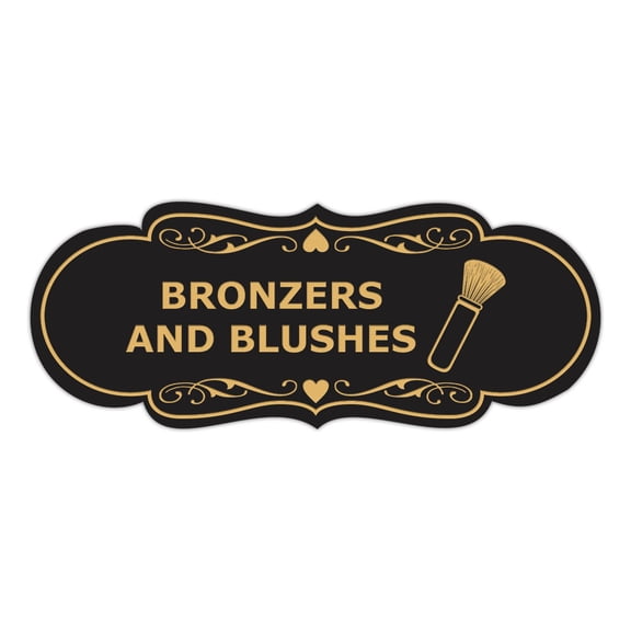 Signs ByLITA Designer Bronzers And Blushes Makeup Area Sign (Black /Gold) - Small