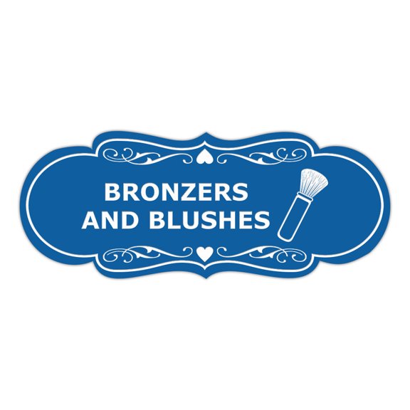 Signs ByLITA Designer Bronzers And Blushes Makeup Area Sign (Blue) - Small