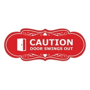 Signs ByLITA Designer Caution Door Swings Out Sign (Red) - Large