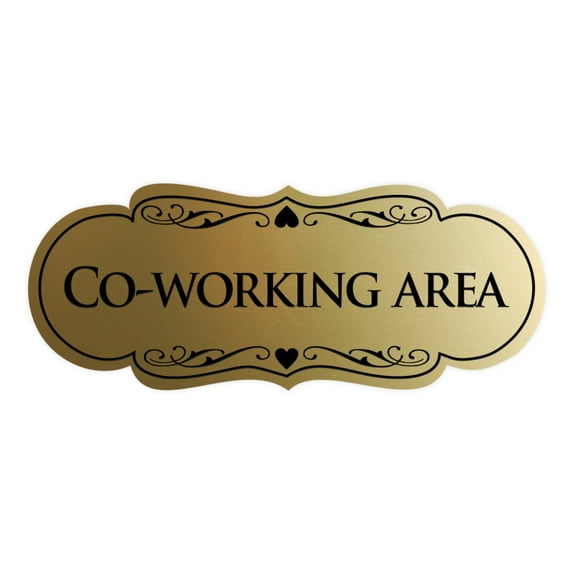 Signs ByLITA Designer Co-Working Area Sign (Brushed Gold) - Small