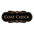 thumbnail image 1 of Signs ByLITA Designer Coat Check Sign (Black Gold) - Large, 1 of 5