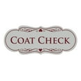 thumbnail image 1 of Signs ByLITA Designer Coat Check Sign (Light Grey / Burgundy) - Medium, 1 of 5