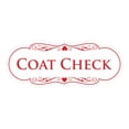 thumbnail image 1 of Signs ByLITA Designer Coat Check Sign (White/Red) - Large, 1 of 5