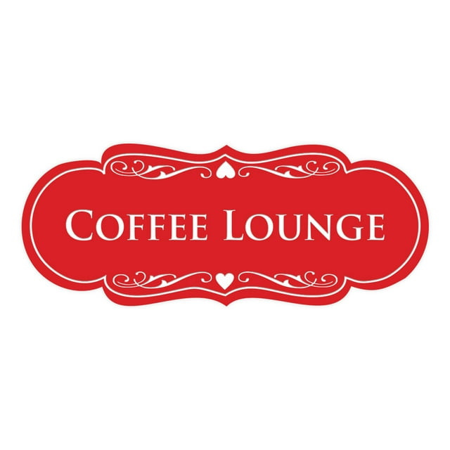 Signs ByLITA Designer Coffee Lounge Sign (Red) - Small