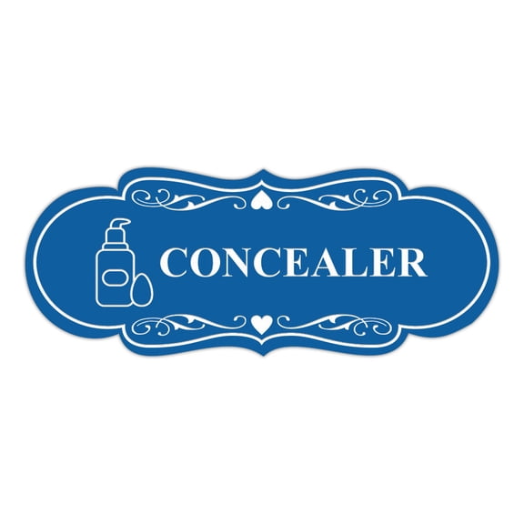 Signs ByLITA Designer Concealer Makeup Area Sign (Blue) - Small