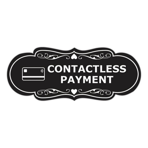 Signs ByLITA Designer Contactless Payment Sign (Black) - Medium