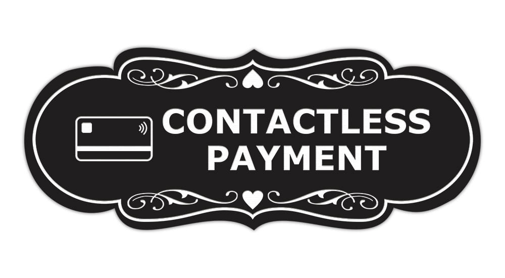 Signs ByLITA Designer Contactless Payment Sign (Black) - Small ...