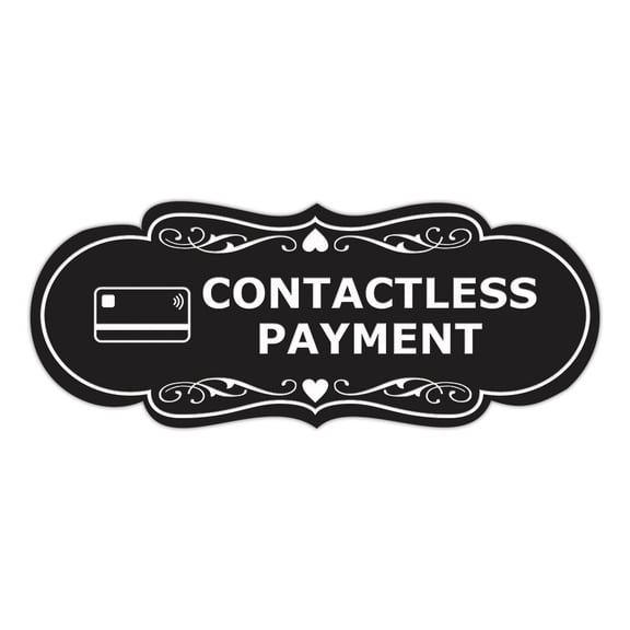 Signs ByLITA Designer Contactless Payment Sign (Black) - Small