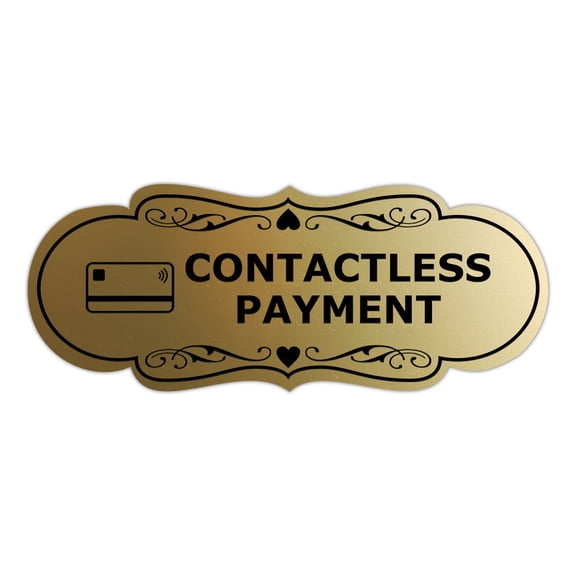 Signs ByLITA Designer Contactless Payment Sign (Brushed Gold) - Small