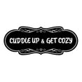 thumbnail image 1 of Signs ByLITA Designer Cuddle Up and Get Cozy Durable ABS Plastic Laser Engraved Easy Installation Elegant Design Sign (Black) - Medium, 1 of 8