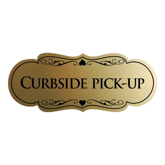 Signs ByLITA Designer Curbside Pick-up Sign (Brushed Gold) - Medium