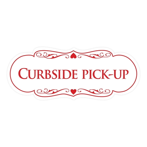 Signs ByLITA Designer Curbside Pick-up Sign (White/Red) - Medium