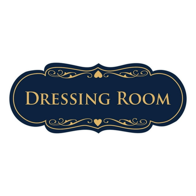 Signs ByLITA Designer Dressing Room Sign (Navy Blue/Gold) - Small