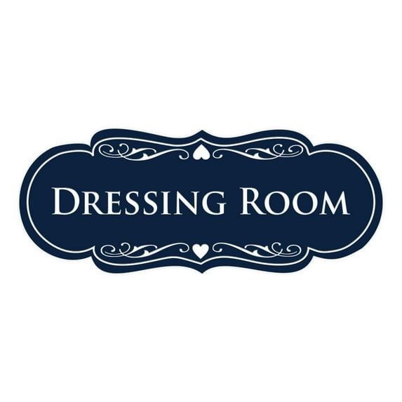Signs ByLITA Designer Dressing Room Sign (Navy Blue / White) - Medium