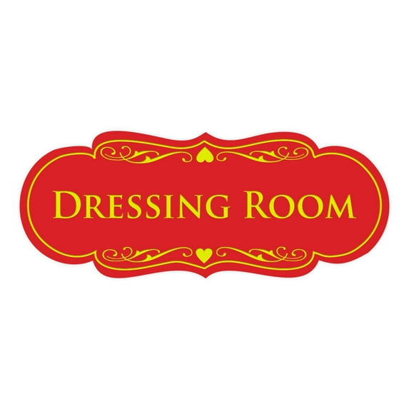 Signs ByLITA Designer Dressing Room Sign (Red/Yellow) - Large