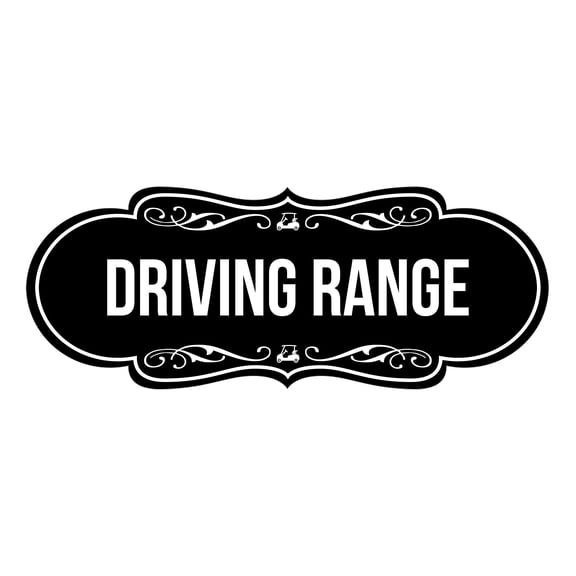Signs ByLITA Designer Driving Range Sign (Black) - Medium