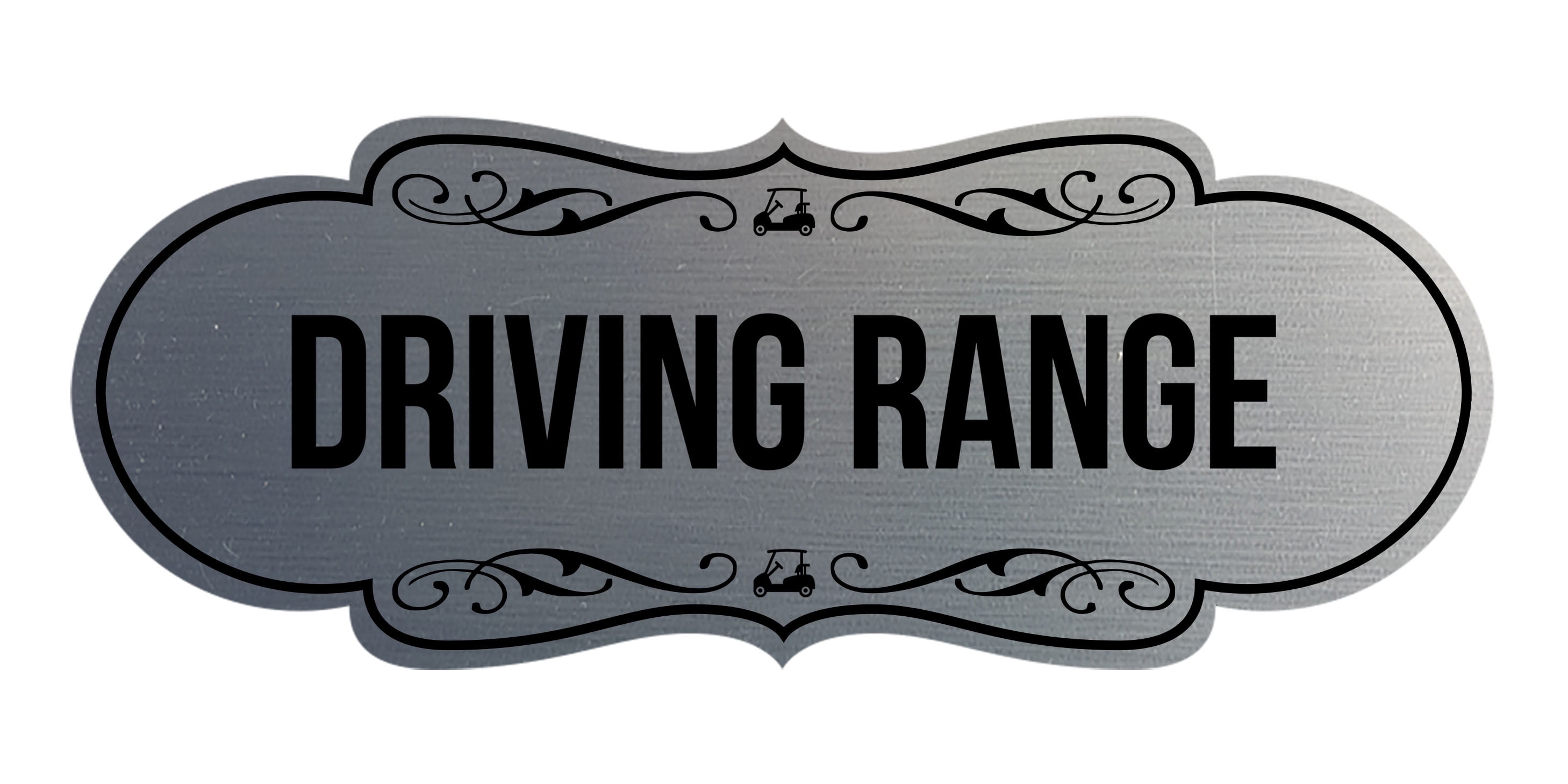 Range Rider Signs Signs ByLITA Designer Driving Range Sign (Brushed Silver) - Large ...