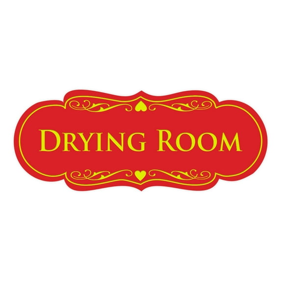 Signs ByLITA Designer Drying Room Sign (Red/Yellow) - Medium