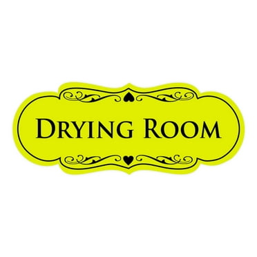 Signs ByLITA Designer Drying Room Sign (Yellow / Black) - Large