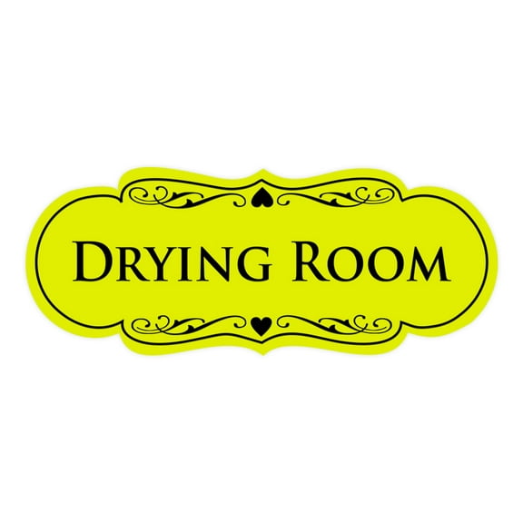 Signs ByLITA Designer Drying Room Sign (Yellow / Black) - Large