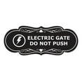 thumbnail image 1 of Signs ByLITA Designer Electric Gate Do Not Push Sign (Black) - Medium, 1 of 5