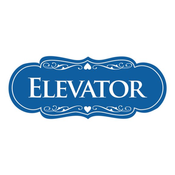 Signs ByLITA Designer Elevator Sign (Blue) - Large